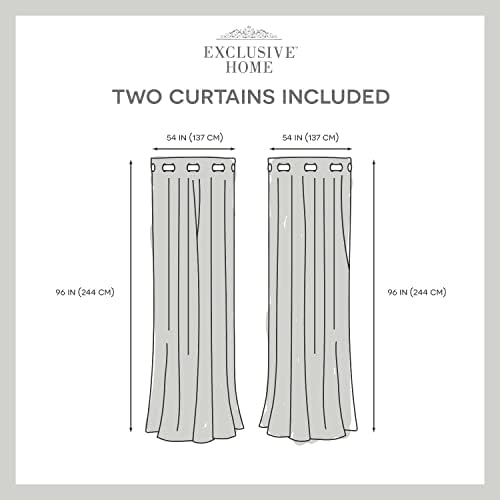 Exclusive Home Branches Linen Blend Grommet Top Curtain Panel Pair