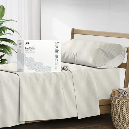 Mayfair Linen Twin Sheet Sets Cotton - Luxury 500 Series Soulmate