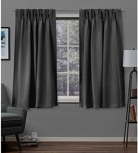 JESIRA Double Pinch Pleated Blackout Window Curtain Panels 100%