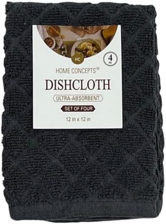 Serafina Home Diamond Weave Dark Grey Solid Neutral Kitchen Dish