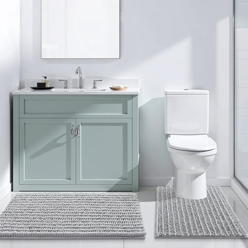 Arotive Chenille Bath Rugs Bundle - 4 Pcs Set: 2 Shaggy Soft Chenille