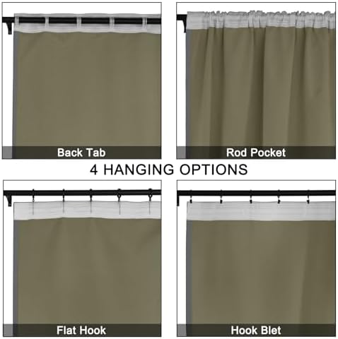 Fcosie Rock Grey Extra Long Velvet 100% Blackout Curtains 120 Inches