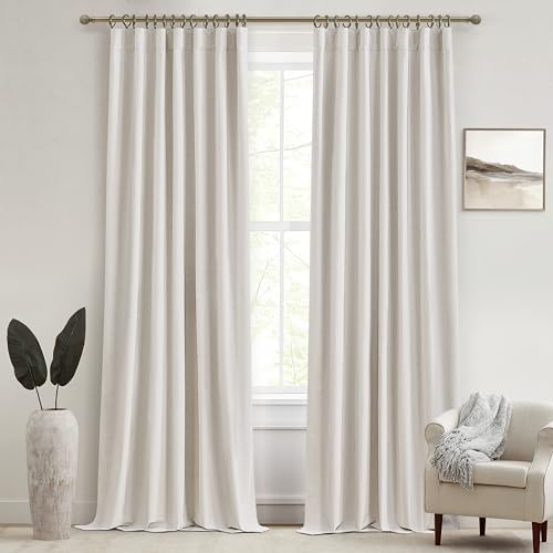 Extra Long Ivory Curtains for Living Room Blackout 108 Inches