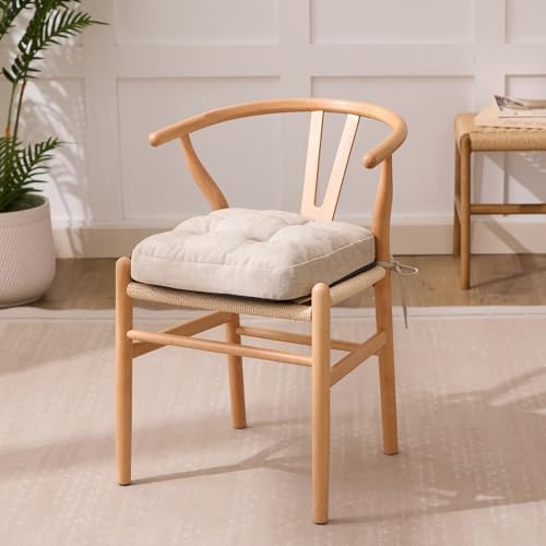 IASEAHK Memory Foam Dining Chair Cushions, Beige, 16.5"x16.5"x3.5"