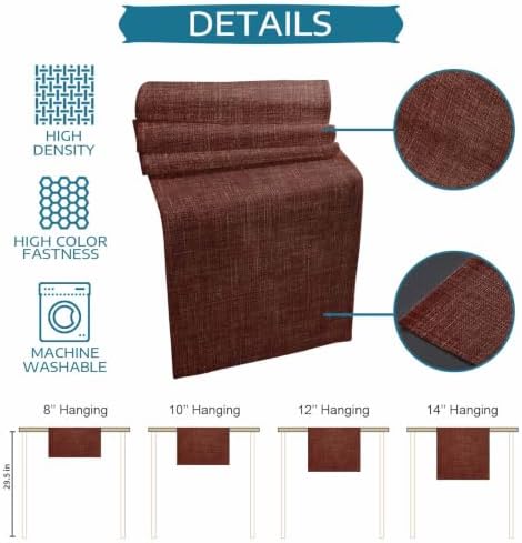 Table Runner and Placemats Set of 6 Brown Linen Texture Table Runner