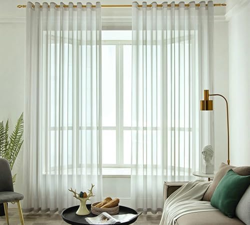 Bedroom Curtains 2 Panel Sets Sheer,2 x 52W x 63H,Sheer Curtains Light
