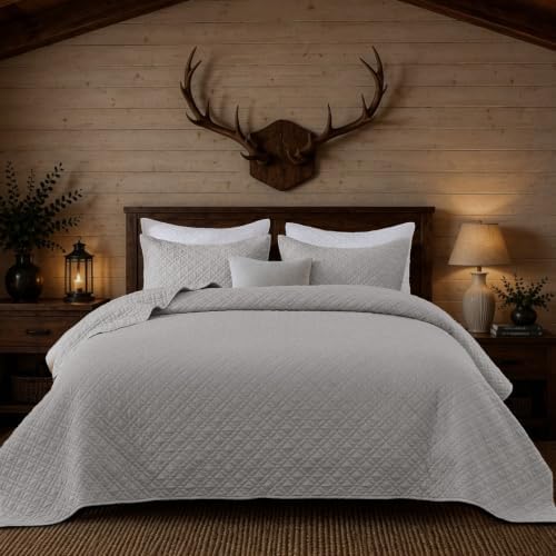 Queen Quilt Set with Shams Lightweight Quilted Bedspread Coverlet Thin