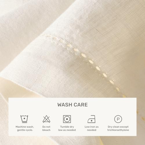 Solino Home 100% Linen Ivory Table Runner 108 Inches Long, 16 x 108 in
