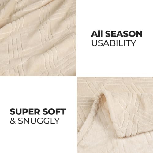 SUPERIOR Quilted Diamond Throw Blanket, Soft Plush Fleece Blanket for