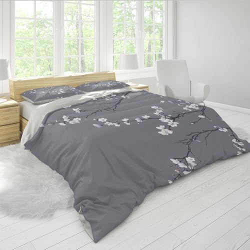 Soft Microfiber Duvet Cover Set with Zipper Closure and Corner Ties