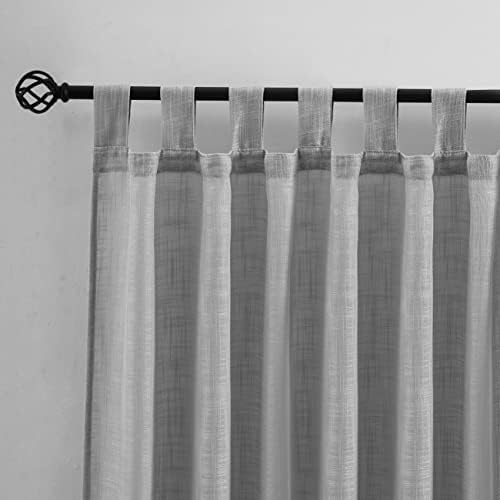 Sheer Curtains Tab Top Light Filtering Elegant Curtains & Drapes for