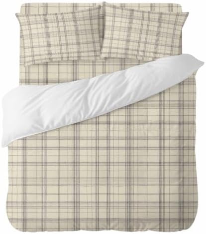 Duvet Cover Set California king Size 4 Pieces, Minimalist Farm Lattice