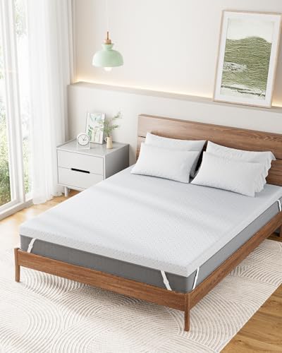 PERLECARE Queen 3 inch Cooling Mattress Topper with Bamboo Cover