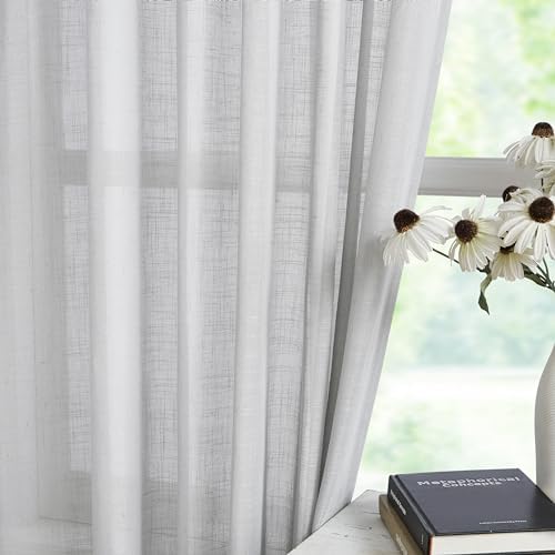 WEST LAKE Silver Gray Pinch Pleated Sheer Window Curtains for Living