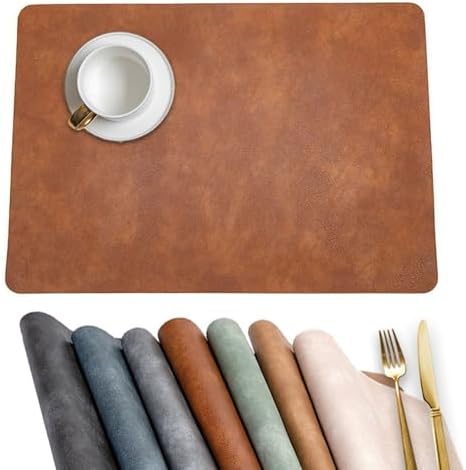 Set of 2 Dining Table Placemats Rectangle, 11.82 x 16.93 Inches PU