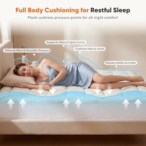 Ultra Soft Queen Size Mattress Topper - Viscose Made from Bamboo