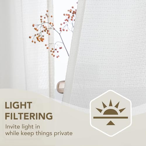 H.VERSAILTEX Boho Linen Curtains for Living Room Linen Textured