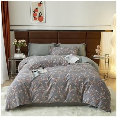 Printed 4 Pcs Duvet Cover Cotton Soft Romantic Inkwash Floral Pattern