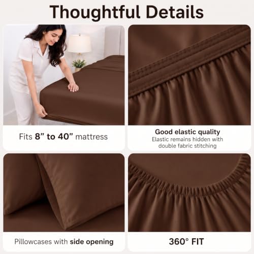 King Sheet Set 1000 Thread Count 100% Cotton, 6 Piece Hotel Bedding