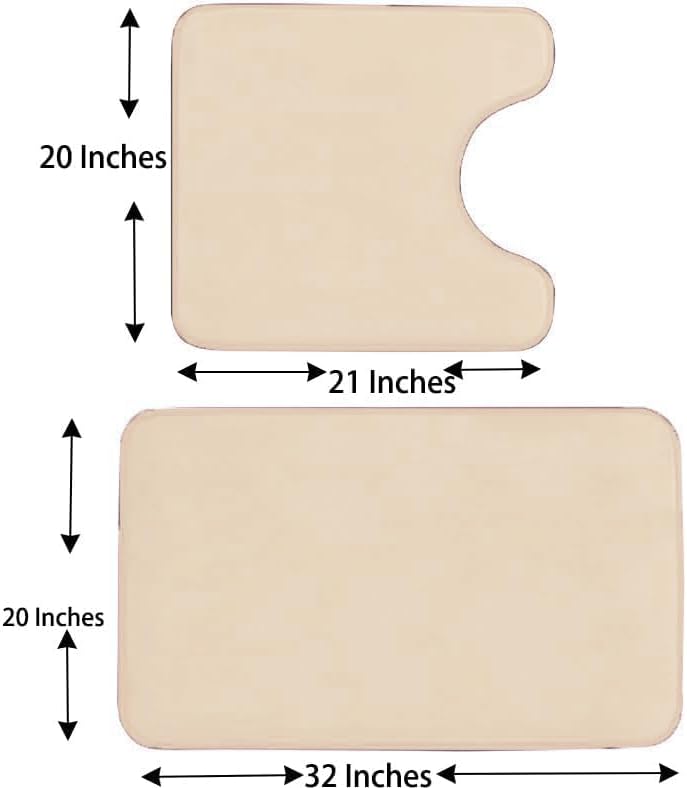 Madeals Memory Foam Bathroom Toilet Rug Set 4 Piece with Toilet Lid