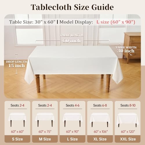Tablecloth Rectangle 60" x 106", Ivory White