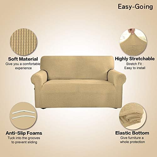 Easy-Going Stretch Couch Covers for Sofa Washable Large Beige