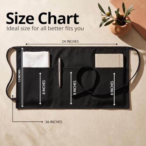 Utopia Wear Server Waist Aprons 4 Pack with 3 Pockets 100% Polyester