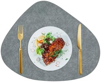 Daesar 4 Placemats, Waterdrop Table Mats Reversible Solid Color