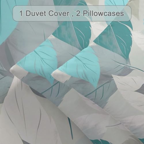 Duvet Cover King Minimalist Abstract Plant Leaf Reversible Bedding Set