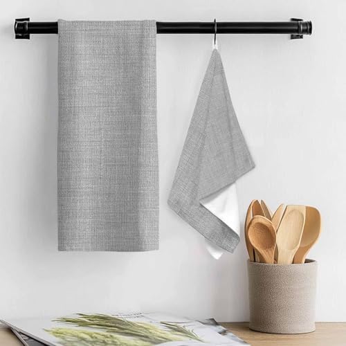 Kitchen Towels Dish Cloths 4 Pack 18x28in,Solid Color Gray Super