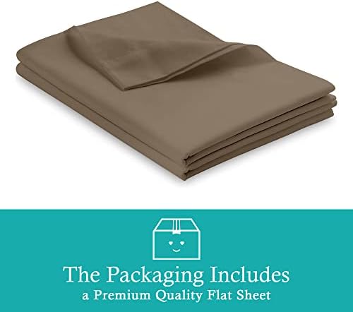 Oversized Queen Taupe Flat Sheet 600 Thread Count 100% Egyptian Cotton