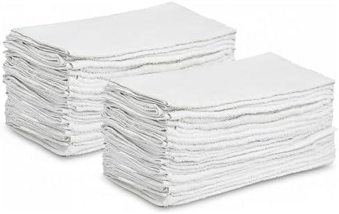GOLD TEXTILES White Shop Towels Cotton [B Grade Towel] - 60 Pcs 22x44