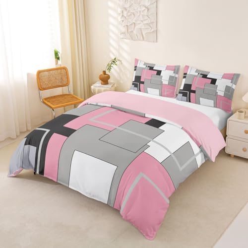Feelyou Abstract Duvet Cover Queen Size Geometric Comforter Cover for