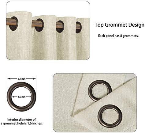 LORDTEX Linen Look Textured Blackout Curtains with Thermal Insulated
