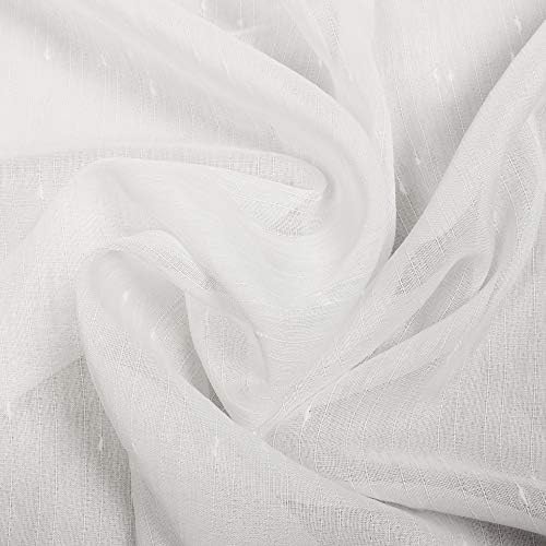 White 108 Inches Sheer Curtains Extra Long See Through Sheers for