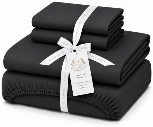 King Size Sheets Set, Luxury 100% Cotton Bed Sheets with 16" Deep