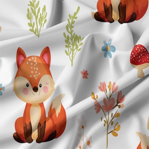 King Duvet Cover Set Soft Microfiber Cartoon Forest White