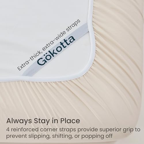 GOKOTTA 4 Piece Full Size Sheet Set - Soft, Breathable & Cozy - Light