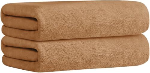 JML Large Microfiber Bath Towels, 6 Pack, 30" x 60", Beige