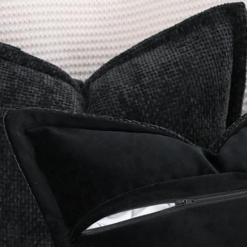 MADIZZ Decorative Chenille Velvet Throw Pillow Covers Set of 2 Soft