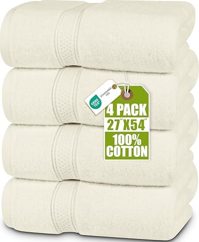 Utopia Towels 4 Pack Premium Bath Towels, 27x54 in, 600 GSM Cotton