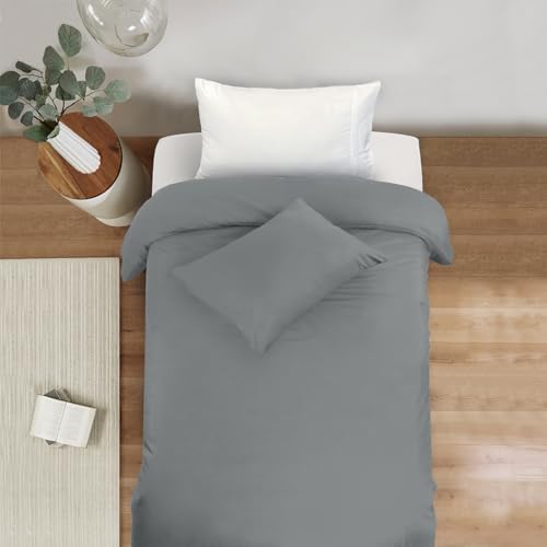 Mejoroom Gray Twin Duvet Cover - Soft and Breathable Twin Bedding Sets