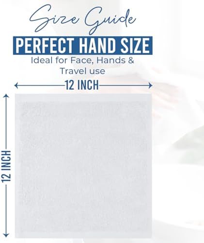 DAN RIVER 60 Pack Wash Cloths for Showering [12x12] - 100% Cotton