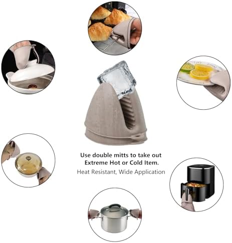 Silicone Oven Mitts Heat Resistant 3 Pair Mini Pot Pinch Grip
