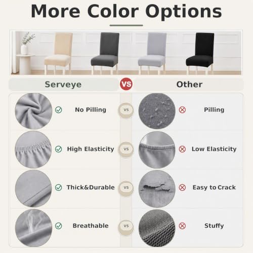 Dining Chair Covers 6 PCS Stretch Soft Washable Chair Slipcovers