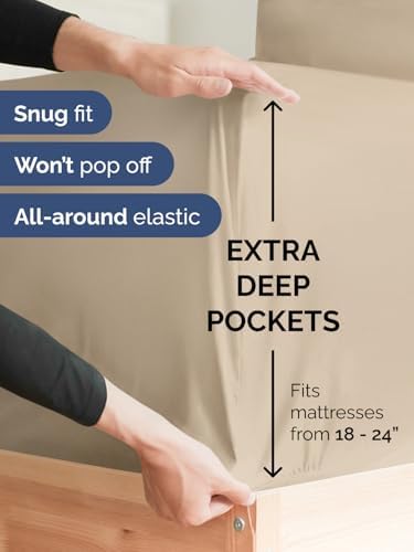 Extra Deep Cal King Sheet Set - 4 Piece Breathable & Cooling Sheets