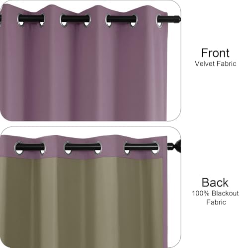 Fcosie 52" Wx120 L 100% Blackout Velvet Drapes with Silver Grommets