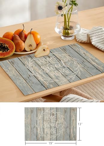 Classic Plank Table Runner and Placemats Set of 4 Traditional