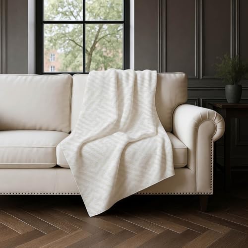 Addison Rugs ASB731 Ivory 50" x 70" Oversized Sherpa Throw Blanket