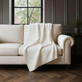Addison Rugs ASB731 Ivory 50" x 70" Oversized Sherpa Throw Blanket